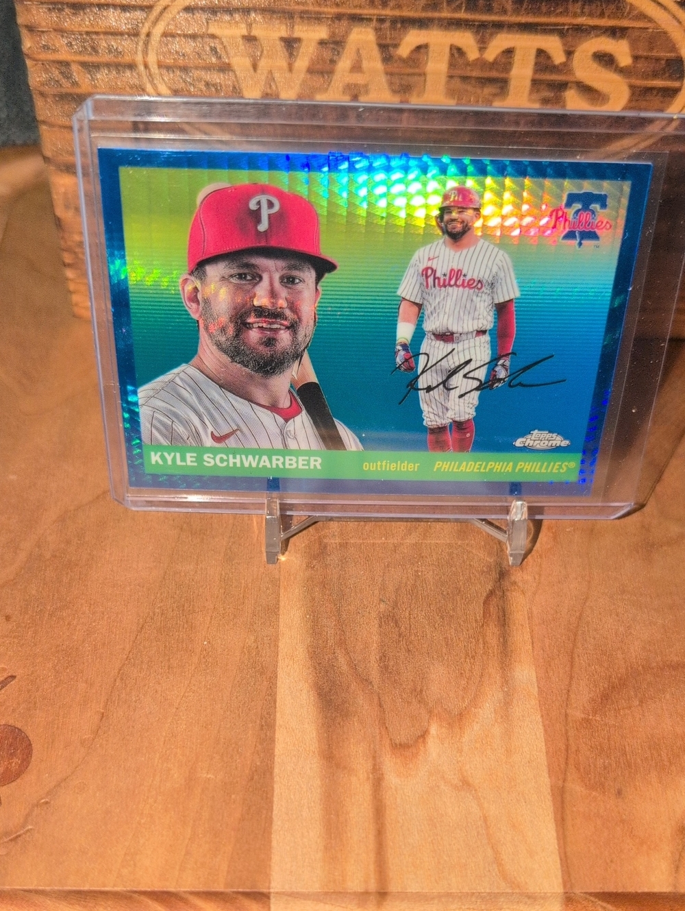 2025 Topps Chrome Kyle Schwarber Blue Refractor Phillies